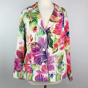 Chico’s Palm Print Jacket Size 3 ❤️